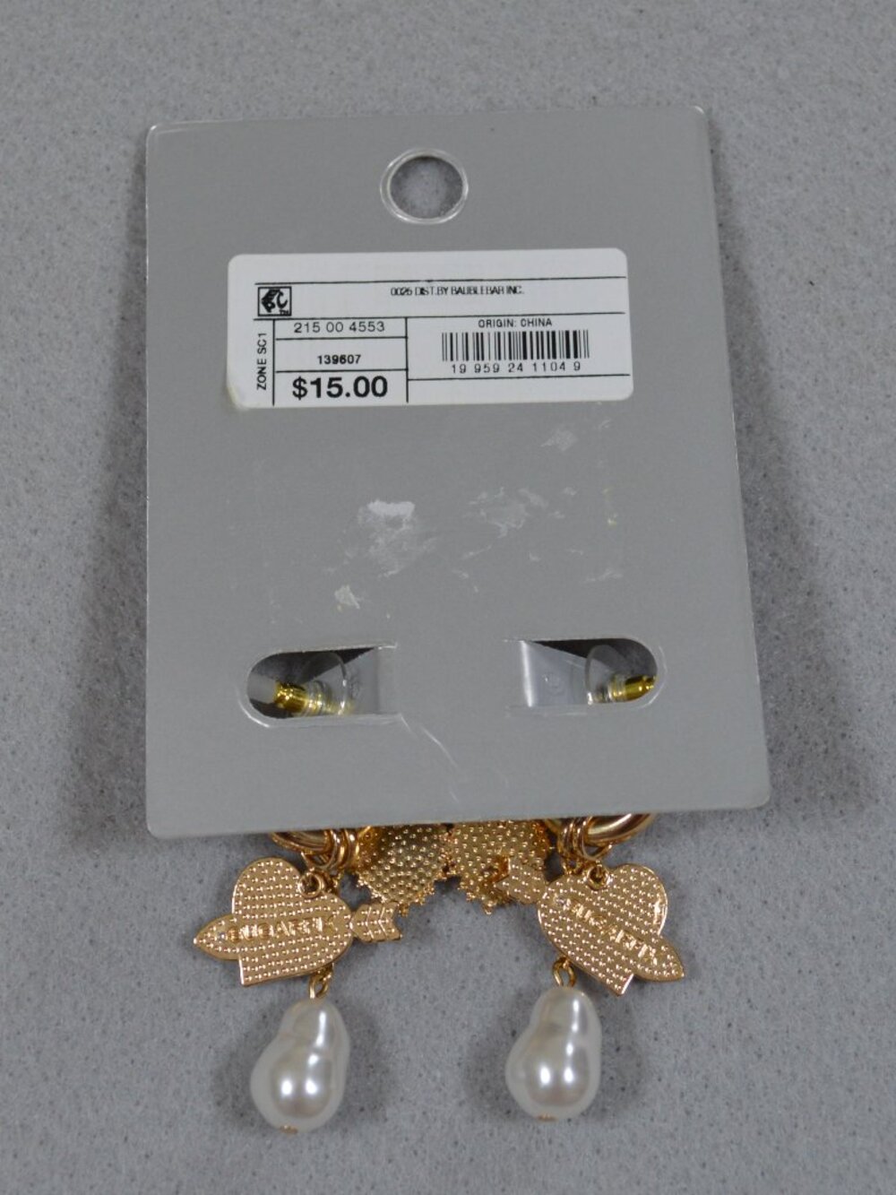 💖 Sugarfix BaubleBar Cupid Earrings Pink Gold Bow Pearl NWT - Picture 6 of 7